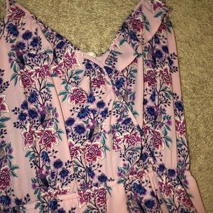 Pink floral maxi dress